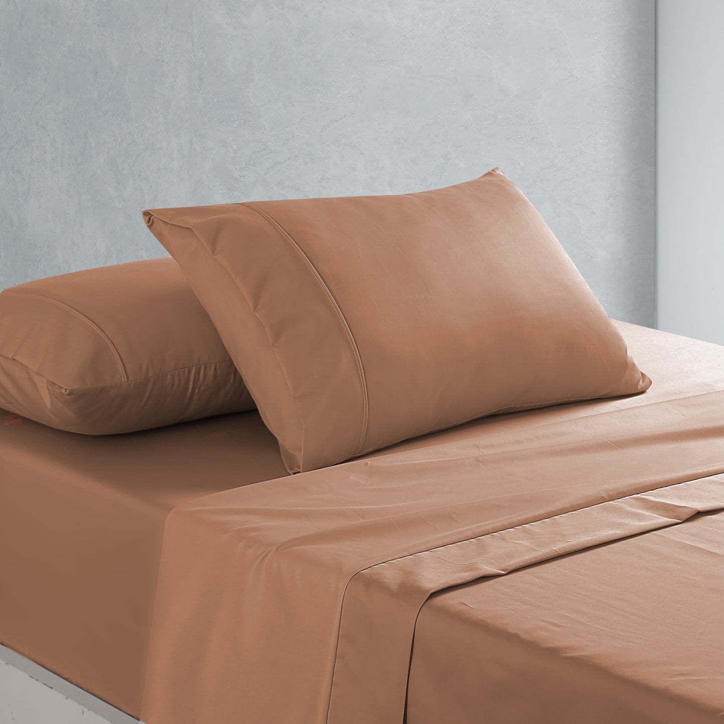 Stonewashed Cotton Sheet Set- Clay