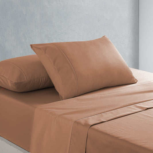 Stonewashed Cotton Sheet Set- Clay