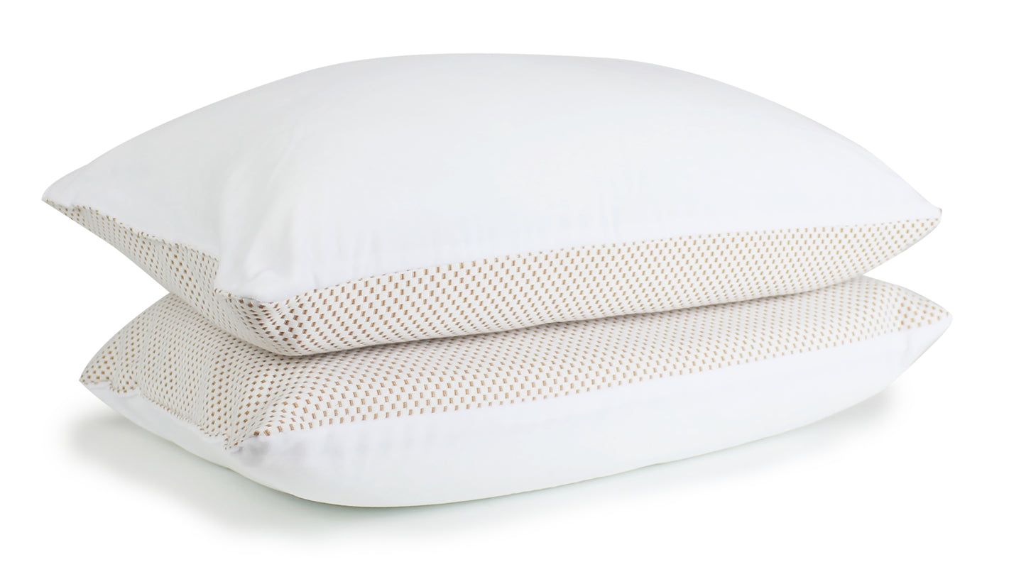 2 Pack Cluster Memory Foam Pillow with Copper Infused Cover