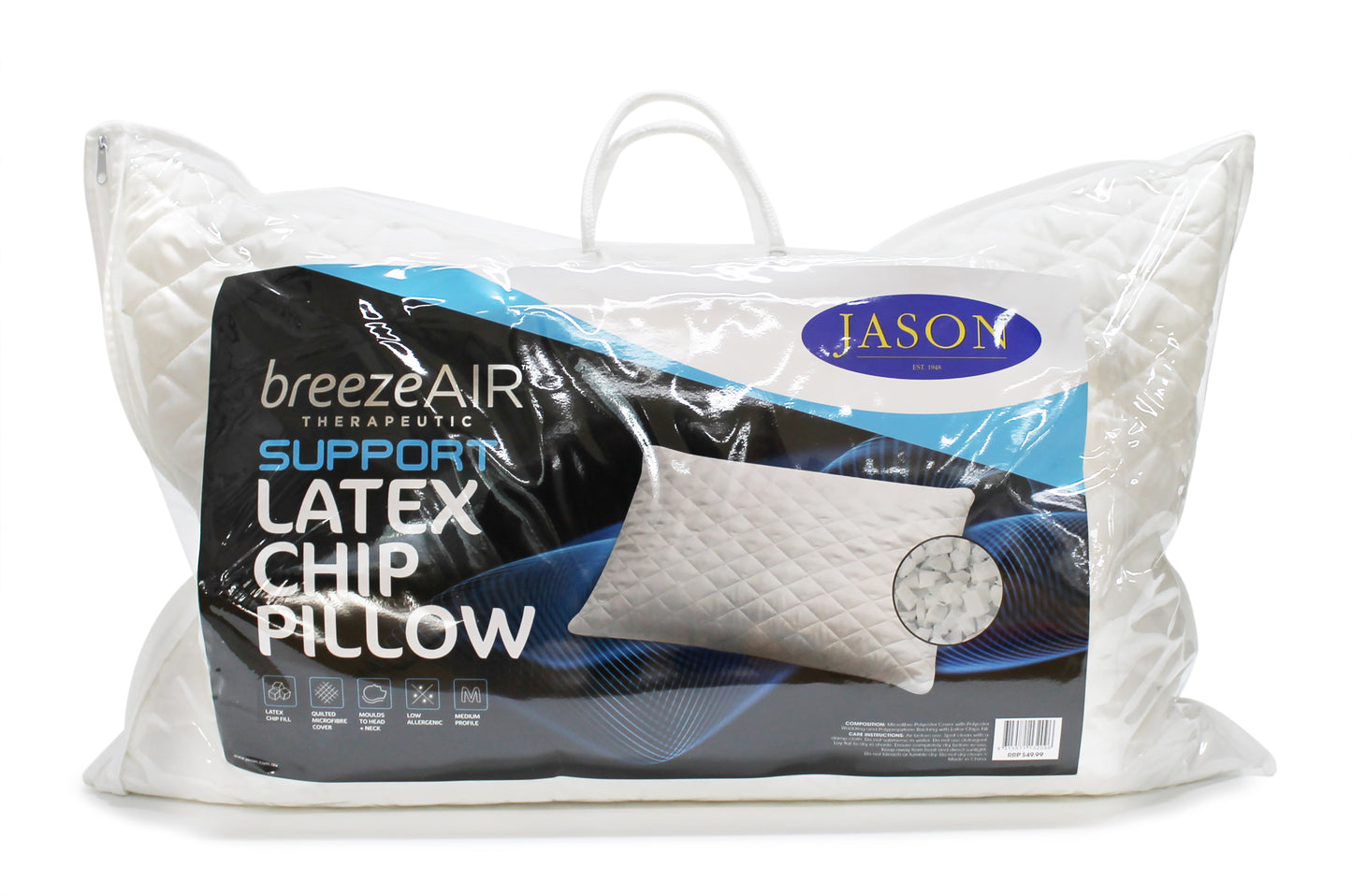Jason BreezeAIR Therapeutic Support Latex Chip Pillow - Medium