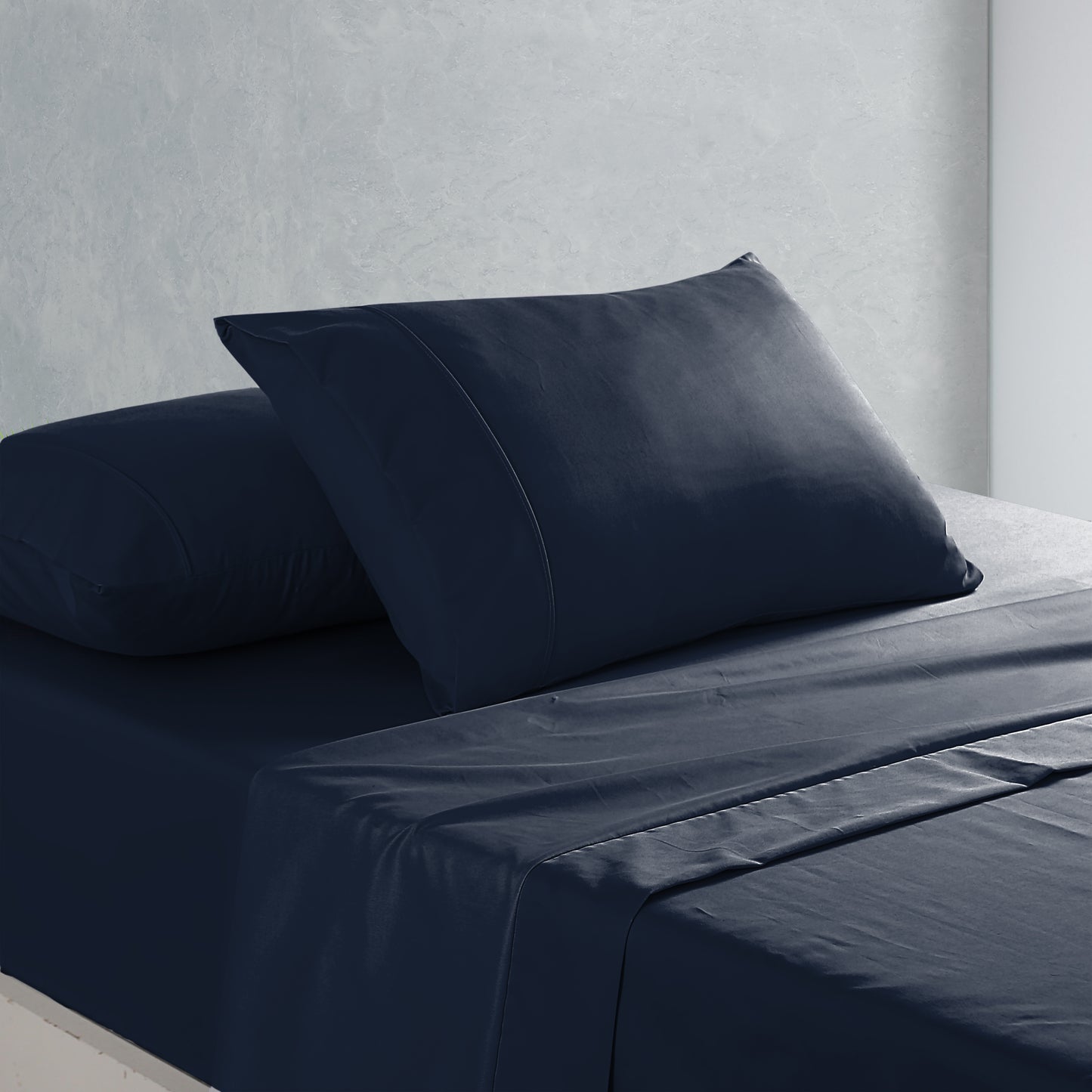 Stonewashed Cotton Sheet Set- Navy
