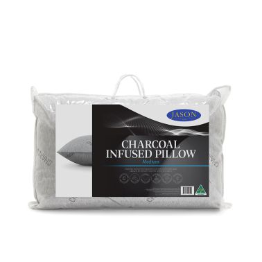 Jason charcoal infused medium pillow packaged